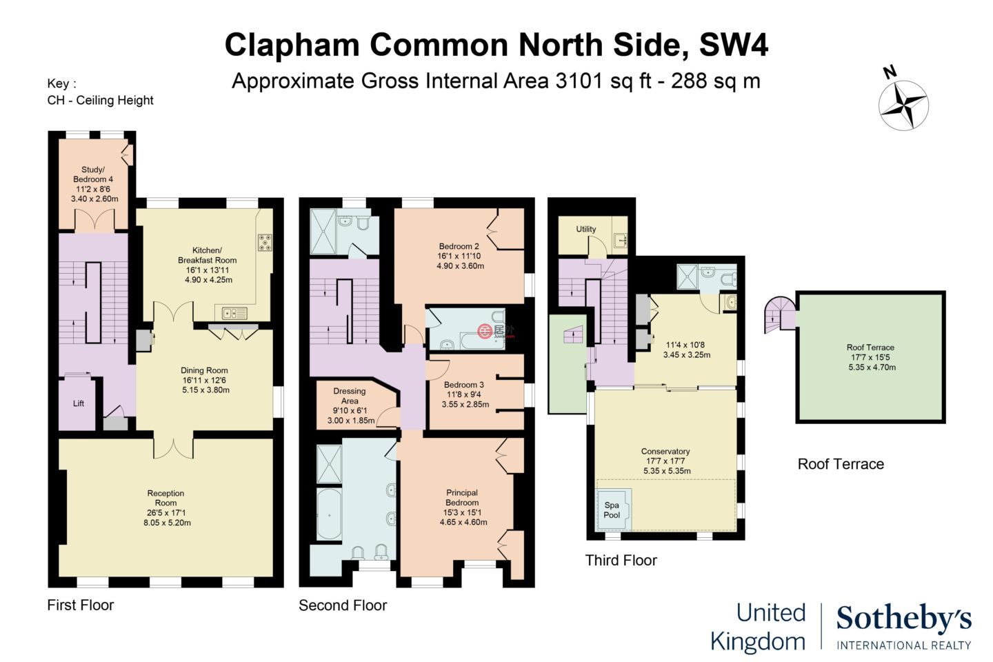 英国英格兰伦敦的公寓，Clapham Common North Side，编号78412103